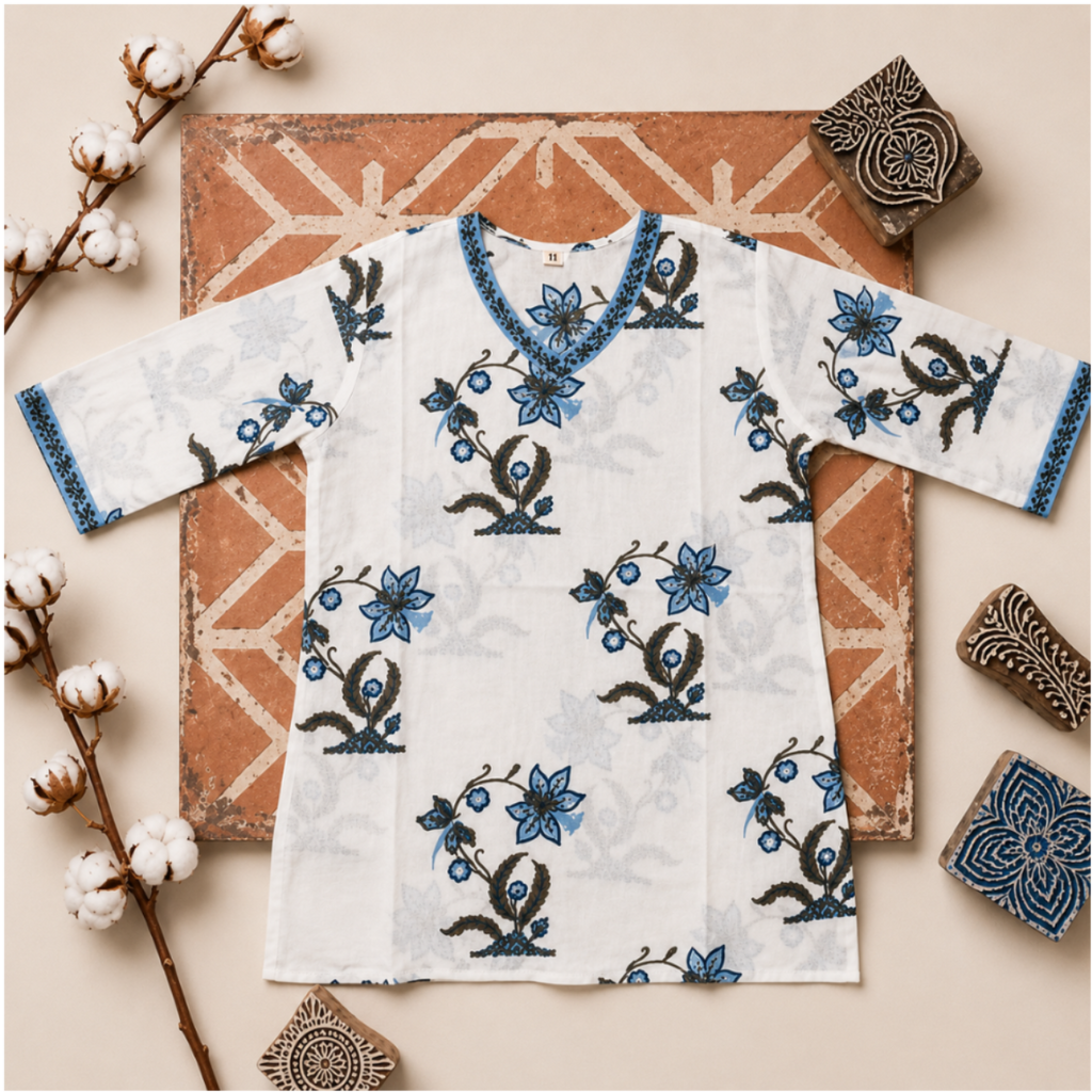 Lvinya Hand Block Printed Kurti