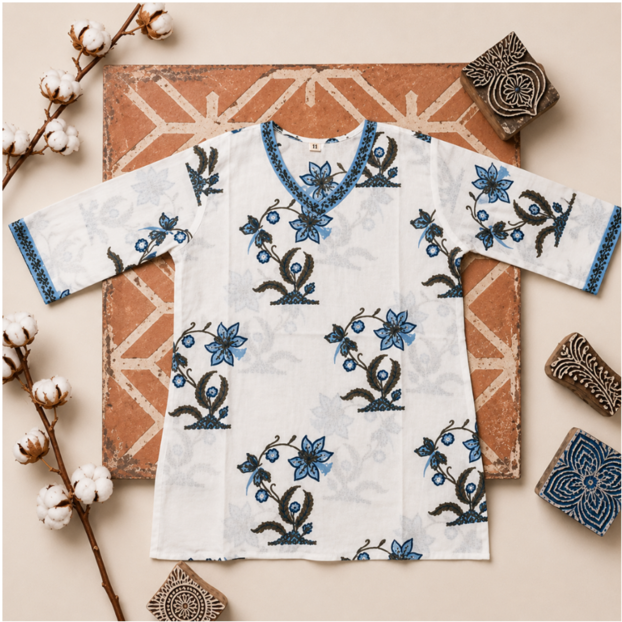 Lvinya Hand Block Printed Kurti