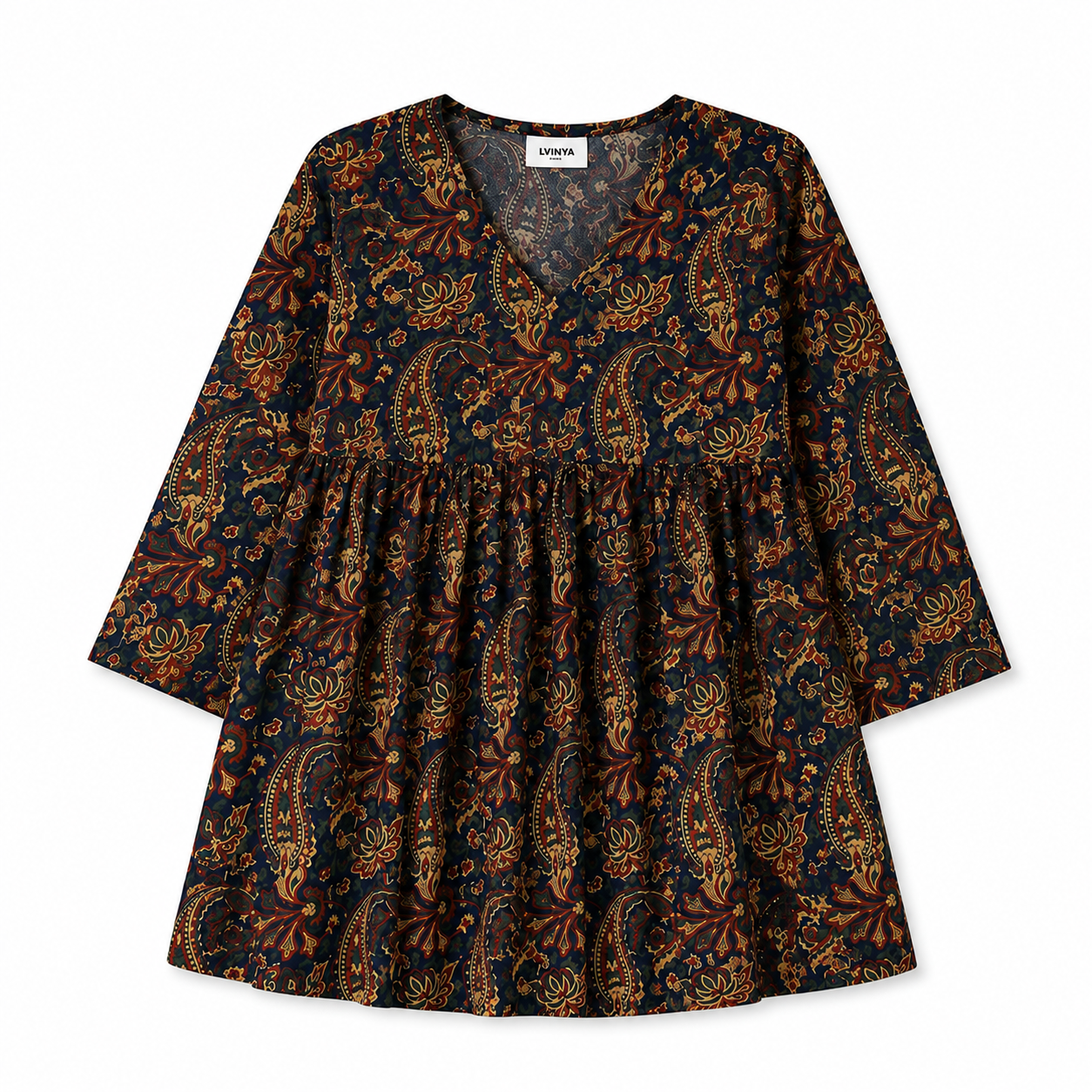 LVINYA Paisley Print Peplum Kurti