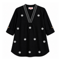 LVINYA ELEGANT BLACK EMBROIDERED KURT