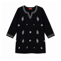 LVINYA ELEGANT BLACK EMBROIDERED KURTI